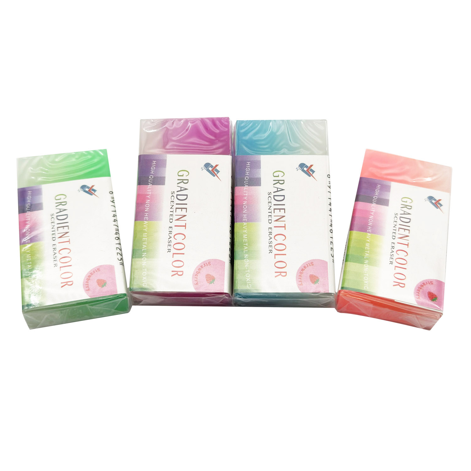 Wholesale Office Supplies Stationery Environmental Children's Eraser Good Quality Gradient Color PVC Clear Eraser for School